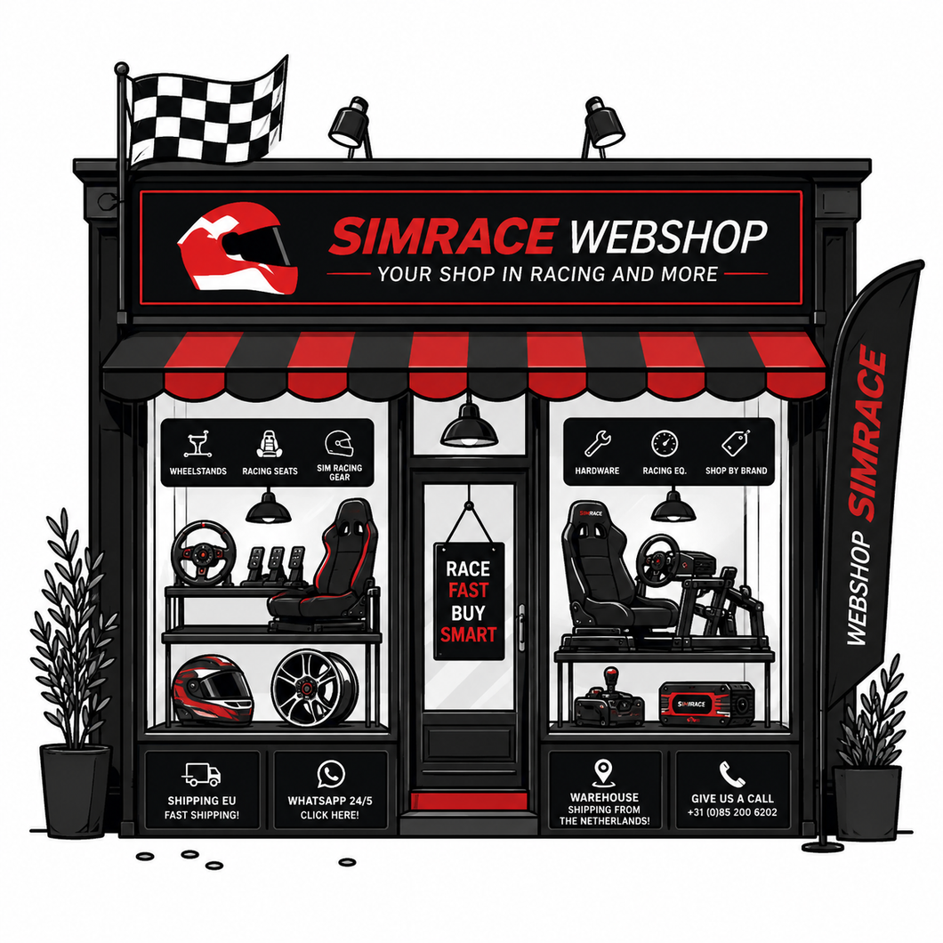 Sim Race Webshop storefront illustration